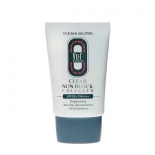 YU.R Солнцезащитный крем для лица Clear Sun Block Collagen SPF50+ PA++++, 30 мл.