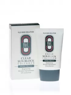 YU.R Солнцезащитный крем для лица Clear Sun Block Collagen SPF50+ PA++++, 30 мл.